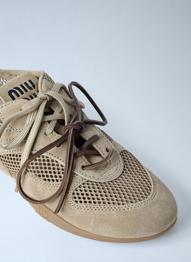 Miu Miu Rope and Suede Sneakers Beige miu0263029