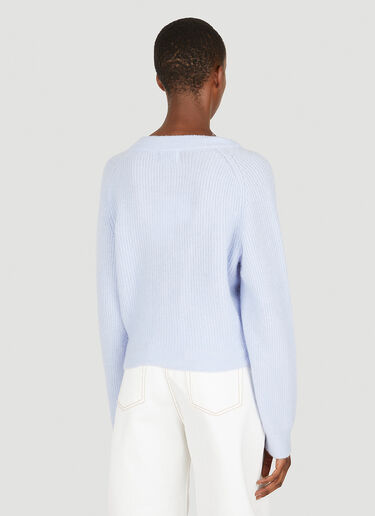 GANNI Ribbed Cardigan Light Blue gan0251094