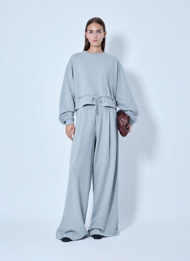 LN-CC® - Dries Van Noten: Wide-Leg Drawstring Trousers - Grey Dries Van Noten Wide-Leg Drawstring Trousers Grey dvn0265013