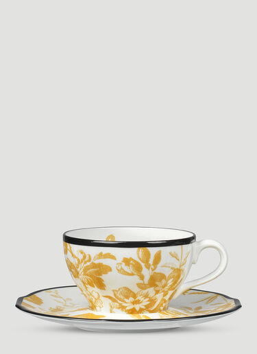 Gucci Set of Two Herbarium Demitasse Cup With Saucer Yellow wps0670154