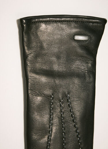 Our Legacy Topstitched Leather Gloves Black our0258028