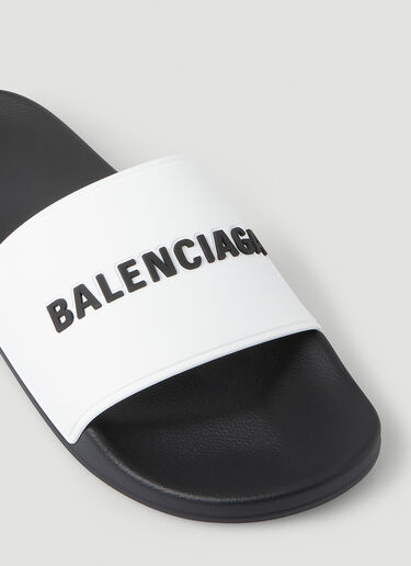Balenciaga Logo Pool Slides White bal0147020