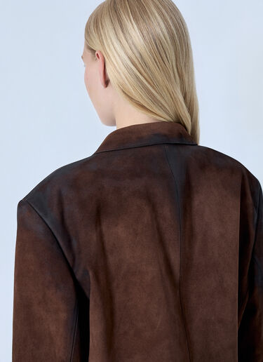 LN-CC® - Acne Studios: Distressed Suede Blazer - Brown Acne Studios Distressed Suede Blazer Brown acn0264029