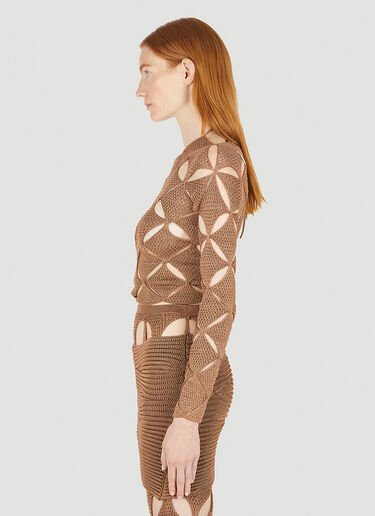 Isa Boulder Argyle Long Sleeve Top Beige isa0248006