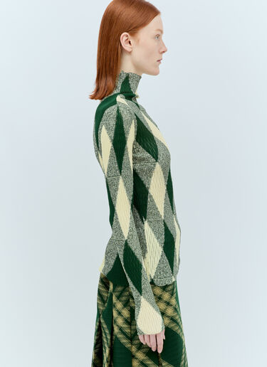 Burberry Argyle High-Neck Sweater Green bur0255026