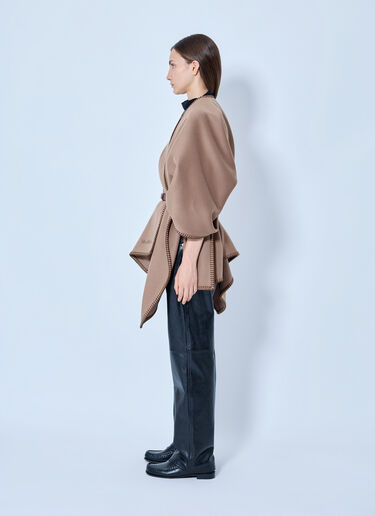 LN-CC® - Max Mara: Belted Wool Wrap - Beige Max Mara Belted Wool Wrap Beige max0265047