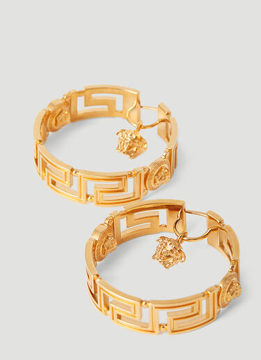 Greca Loop Earrings Versace Greca Loop Earrings Gold ver0255037