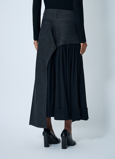 Cut-Off Combination Midi Skirt Yohji Yamamoto Cut-Off Combination Midi Skirt Black yoy0262002