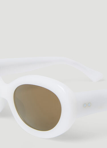 Dries Van Noten Oval Sunglasses White vns0353001