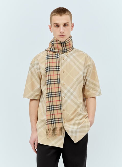 Acne Studios Reversible Check Cashmere Scarf Brown acn0355012