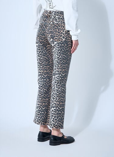 GANNI Betzy Leopard Print Jeans Brown gan0249041