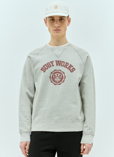 A BATHING APE® Logo Print Sweatshirt Grey aba0154006