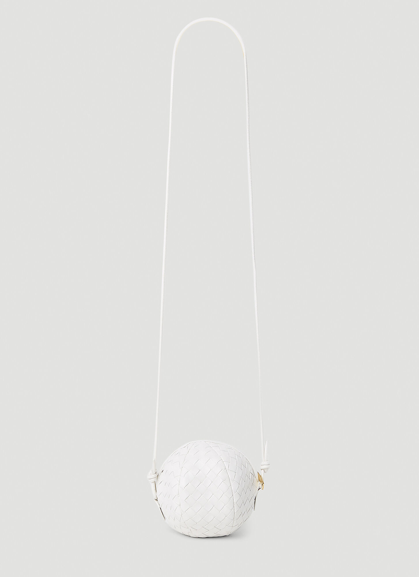 Shop Bottega Veneta Round Shoulder Bag In White