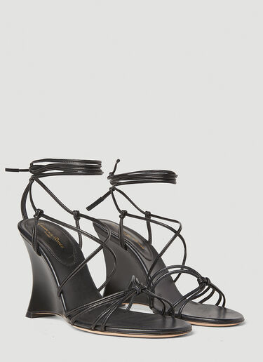 Gianvito Rossi Strappy Wedge Sandals Black gia0252007