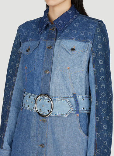 Marine Serre Moon Print Denim Coat Blue mrs0252001