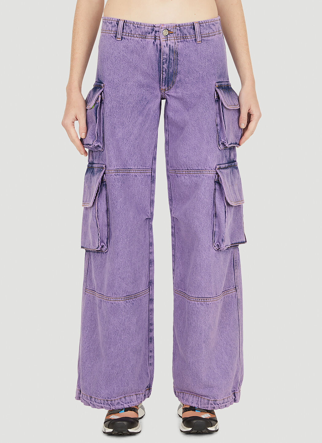 Acid wash cargo jeans sale