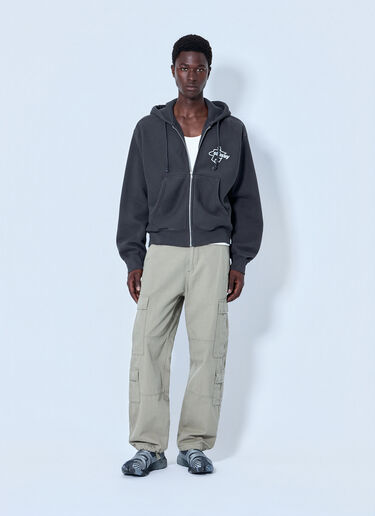 LN-CC® - Stüssy: Surf Size Dyed Zip Hoodie - Grey Stüssy Surf Size Dyed Zip Hoodie Grey sts0164027