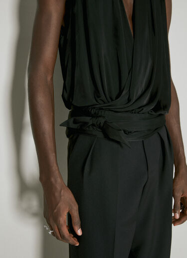 Wraparound Jersey Top Saint Laurent Wraparound Jersey Top Black sla0154006