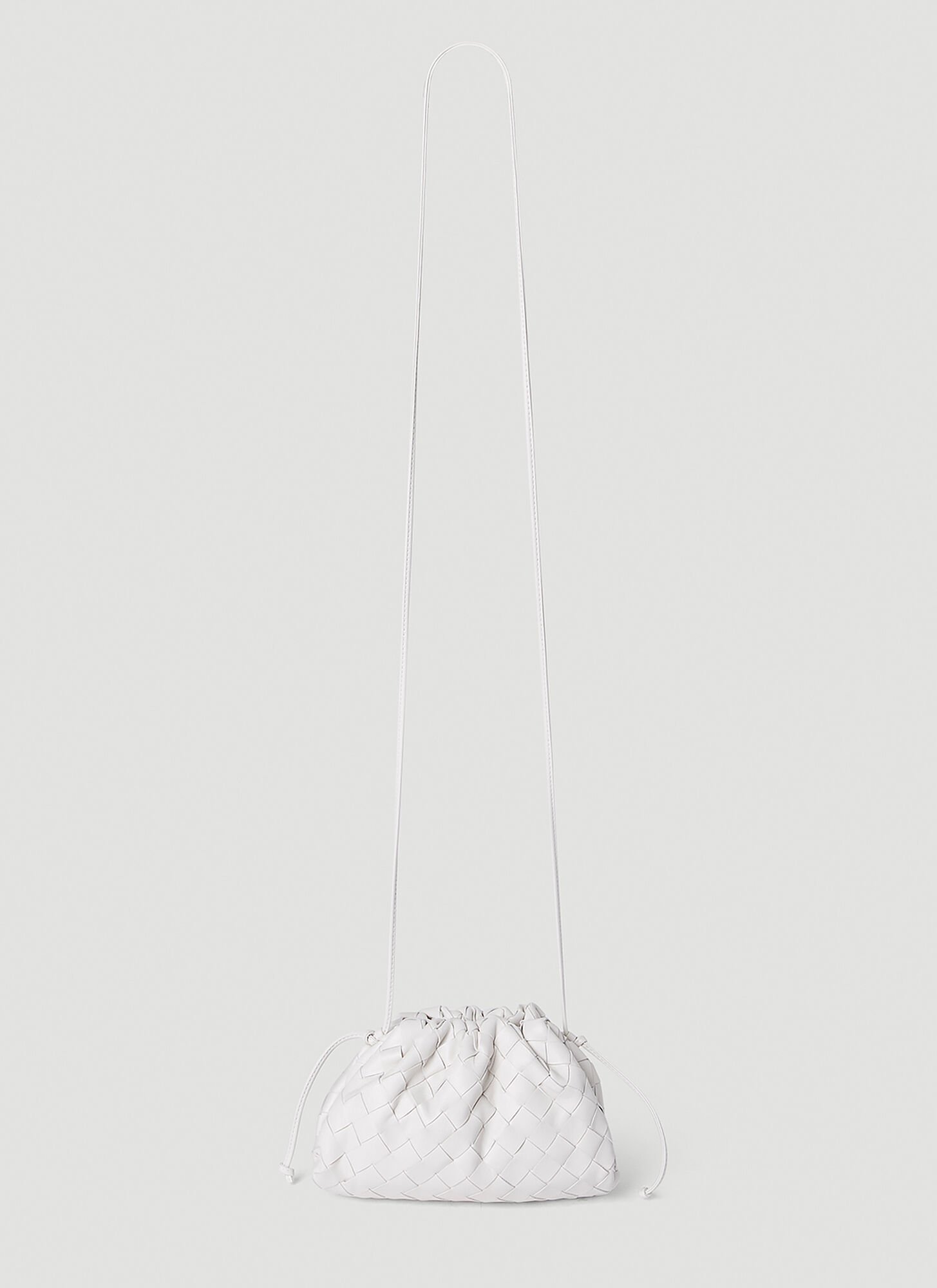 Bottega Veneta Pouch Intrecciato Clutch Bag In White