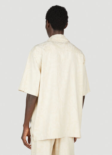 Versace Jacquard Short Sleeve Shirt Beige ver0153003