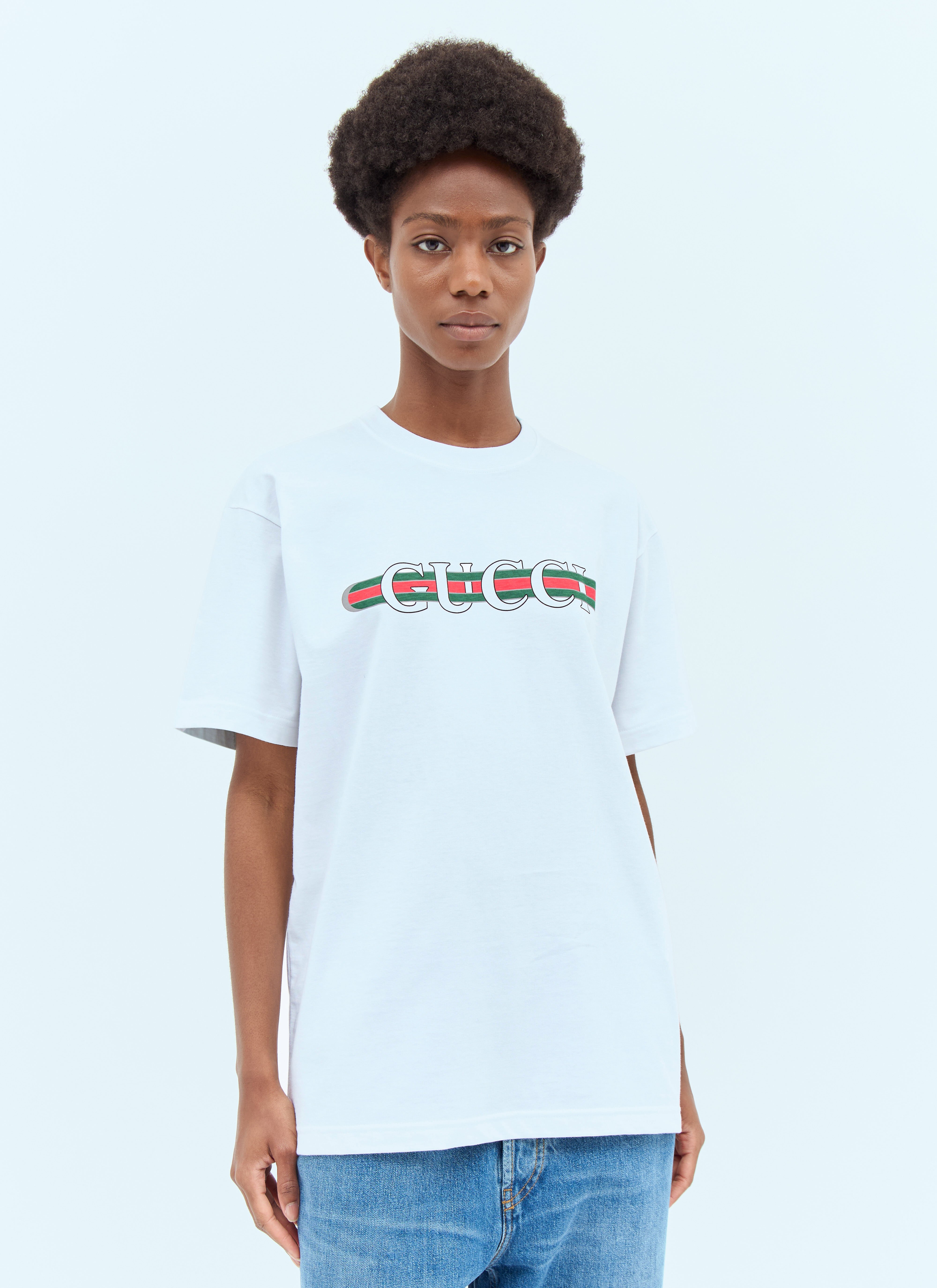 Gucci Logo Print T-Shirt Navy guc0257012