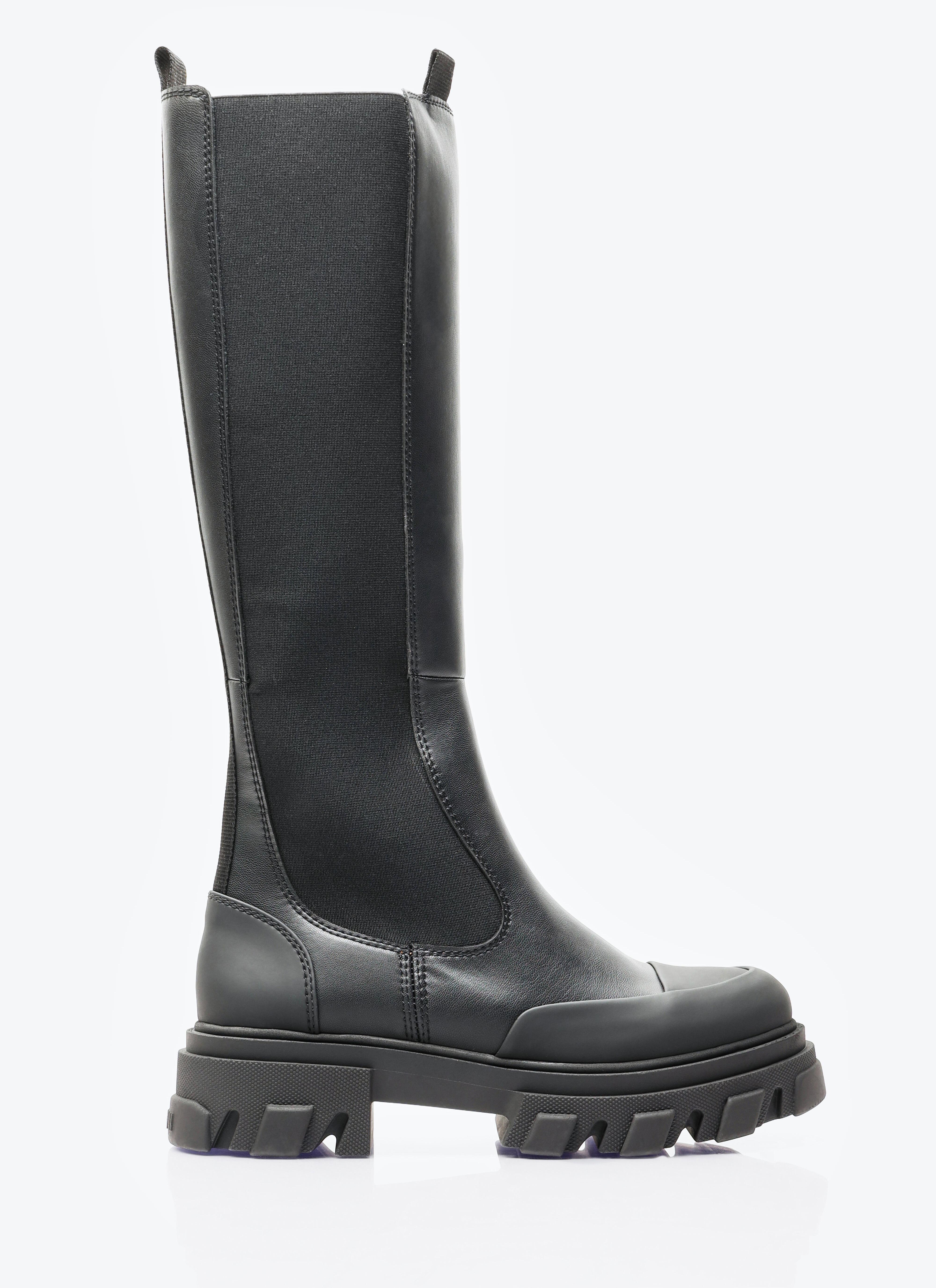 Saint Laurent Cleated High Chelsea Boots Black sla0256012