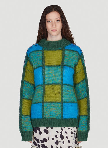 Marni Geometric Jacquard Sweater Green mni0249006