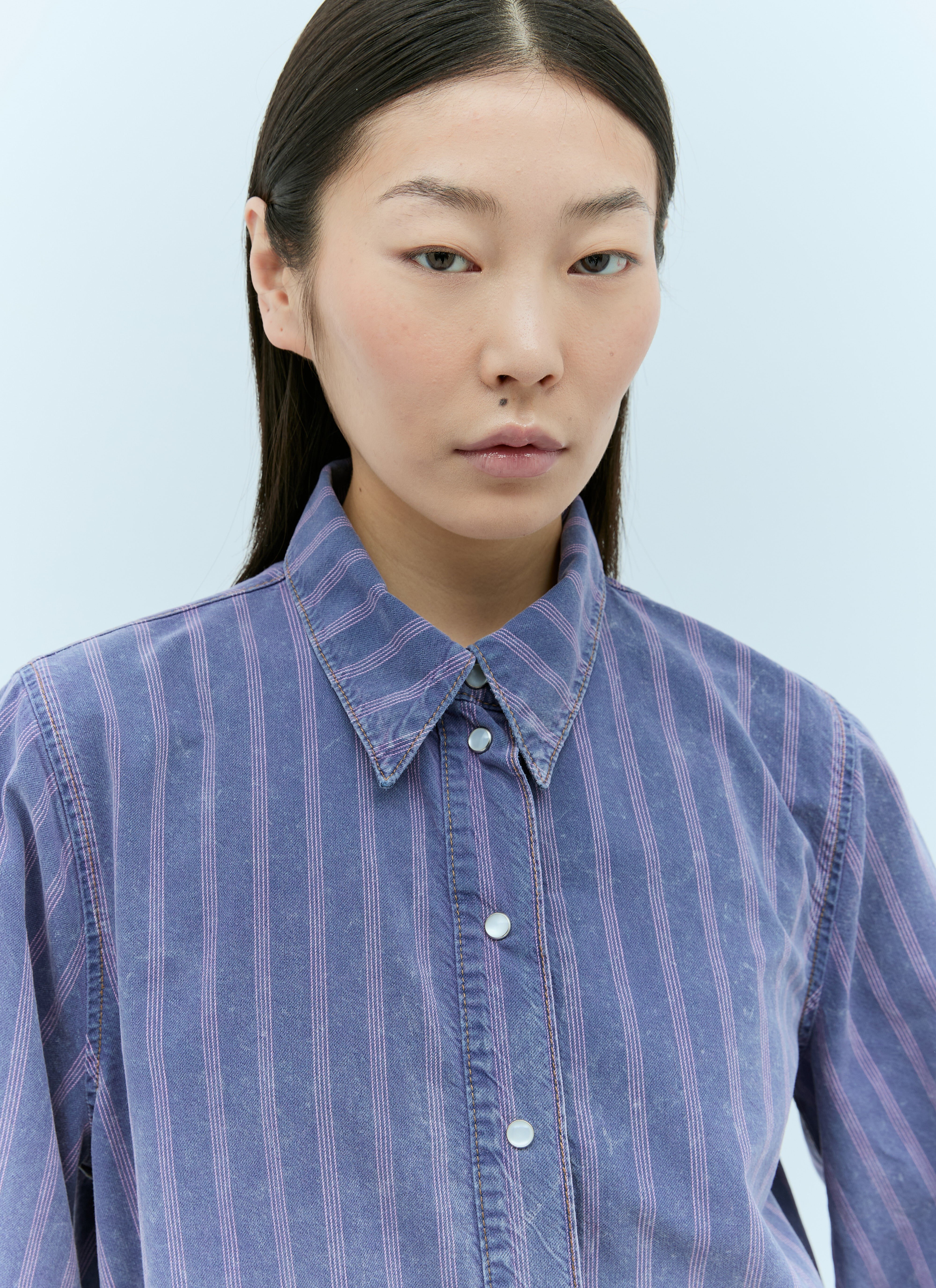 Ganni denim shirt new arrivals