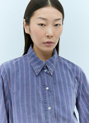 GANNI 浅色条纹牛仔衬衫 紫色 gan0255021
