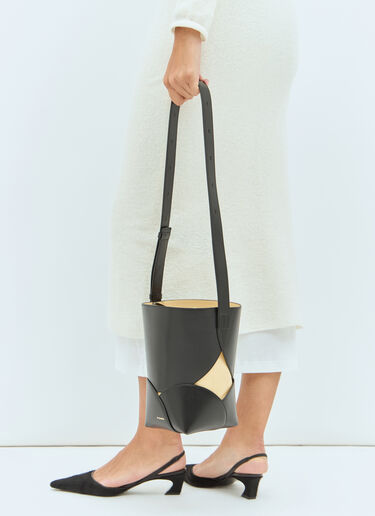 Jil Sander Ellipse Bucket Bag Black jil0257016