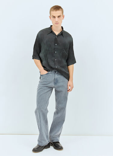 Acne Studios 褶皱短袖衬衫  黑色 acn0158002