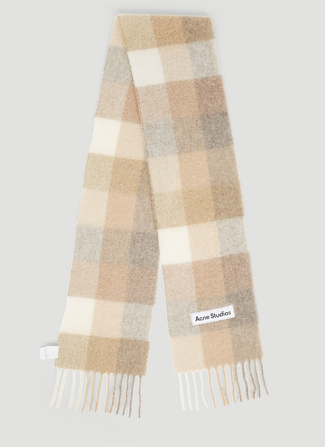 納得できる割引 Acne Studios レディース チェックロゴパッチマフラー の 小物
