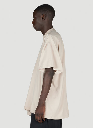 Balenciaga Logo Print T-Shirt Beige bal0154021