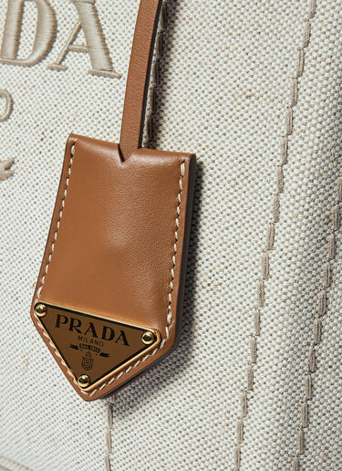 Prada Small Canvas Tote Beige pra0260037