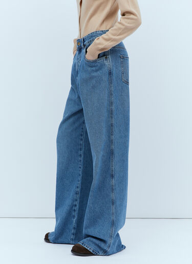 Miu Miu Logo Embroidery Jeans Light Blue miu0254023