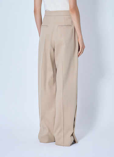 LN-CC® - Sportmax: Wide-Leg Pleated Trousers - Beige Sportmax Wide-Leg Pleated Trousers Beige spx0265020