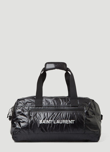 Saint Laurent 光沢仕上げ ロゴダッフルバッグ ブラック sla0145043