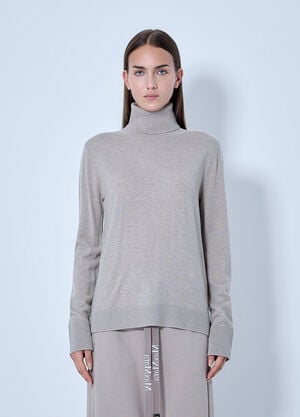 Max Mara Turtleneck Fine Knit Sweater Beige max0266106