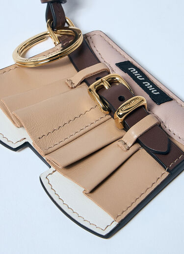 Miu Miu Leather Skirt Keyring Beige miu0259048