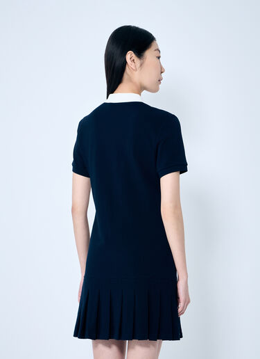 Miu Miu Polo Shirt Dress With Pleated Hem Blue miu0259013