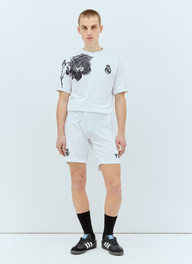 Y-3 x Real Madrid Logo Print Drawstring Shorts White rma0156018