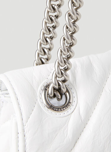 Balenciaga Crush Chain Shoulder Bag White bal0251090