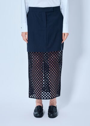 Max Mara Overlay Panel Skirt Navy max0265019