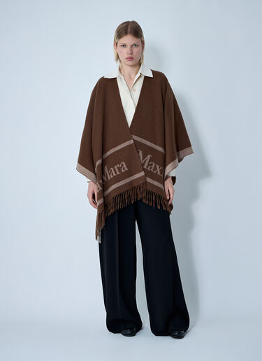 Max Mara Hilde Logo Motif Scarf Brown max0261037
