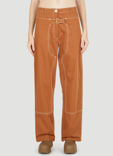 Stella McCartney Contrasting Stitching Pants Orange stm0250008