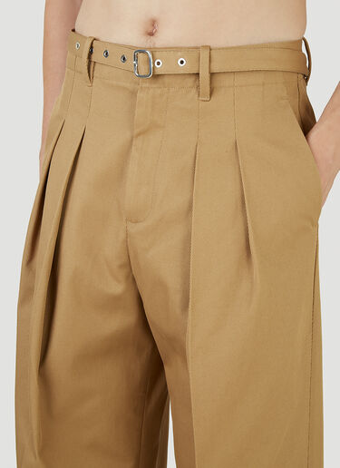 JW Anderson Belted Pleated Crop Pants Beige jwa0146014