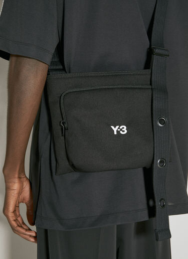 Y-3 ロゴ刺繡クロスボディバッグ ブラック yyy0356029