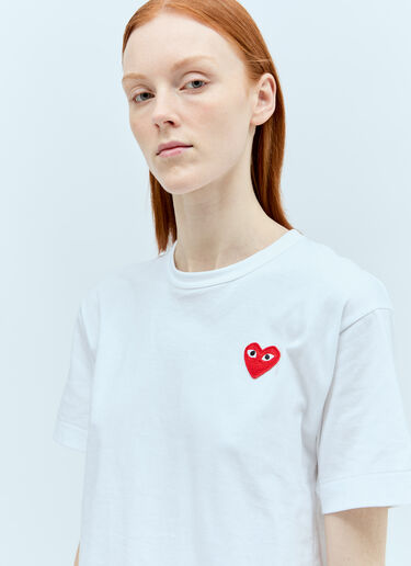 Comme Des Garçons PLAY Logo Patch T-Shirt White cpl0355012