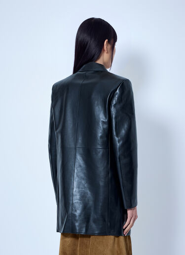 LN-CC® - Jil Sander: Single-Breasted Leather Blazer - Black Jil Sander Single-Breasted Leather Blazer Black jil0266018