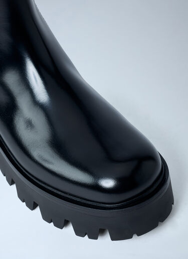 Logo Plaque Ankle Boots Prada Logo Plaque Ankle Boots Black pra0262054